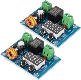 12V-36V DC Voltage Protection Module Digital Low Voltage Protector Disconnect Switch Cut Off Over Discharge Protection Module Pack of 2