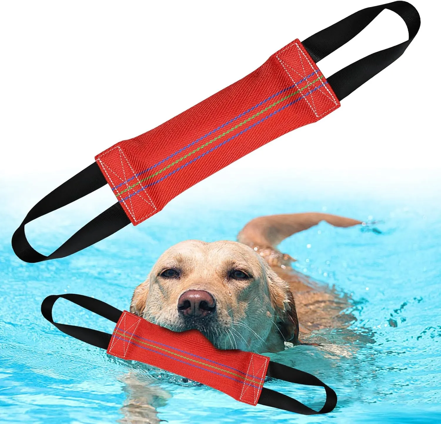 2-in-1 Floating Dog Toys & Dog Bite Tug Toy Interactive Pool Toys Fire Hose Tug Toys Fetch Toys for Dogs Ideal for Dock Diving,Fetching,Tug of War, and Interactive Games