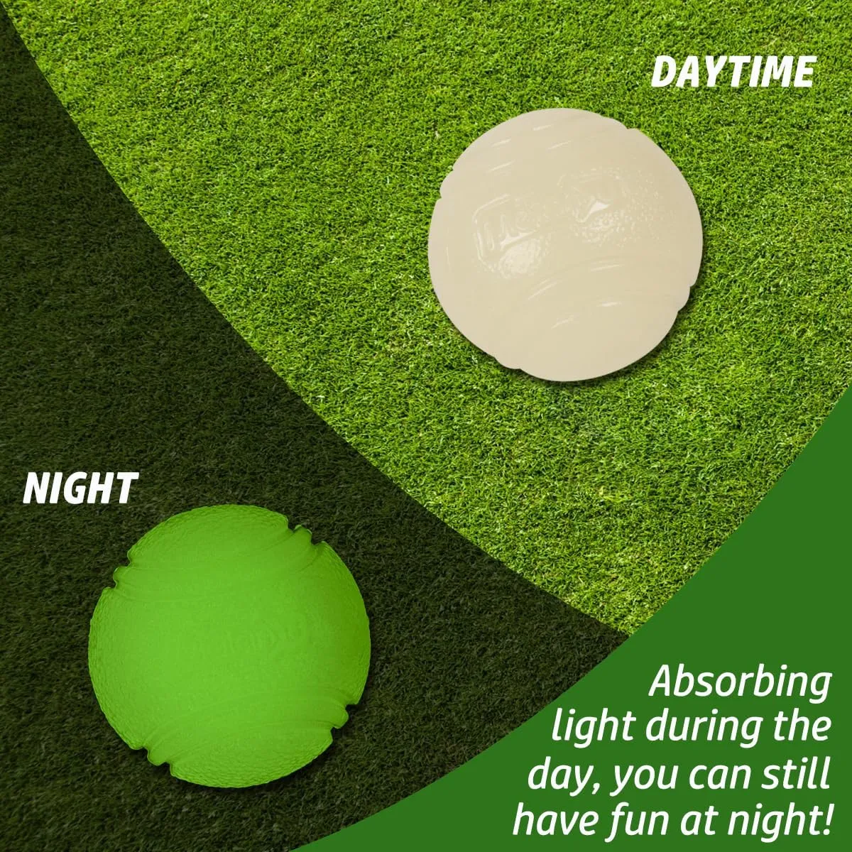 2 PCS Glowing Fetch Balls - Rubber Glowing Dog Toy Balls, High Bounce, Chew Resistant, Under 60 Lbs, Belgian Malinois Gifts (6CM)