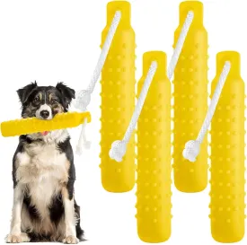 4 Pcs Dog Float Bumper Toy Training Bumper, 11 x 2 Inch Puppy Retriever Dummy Lightweight for Float on The Water Pool Fetch for Small, Medium, Large Dogs(Yellow)