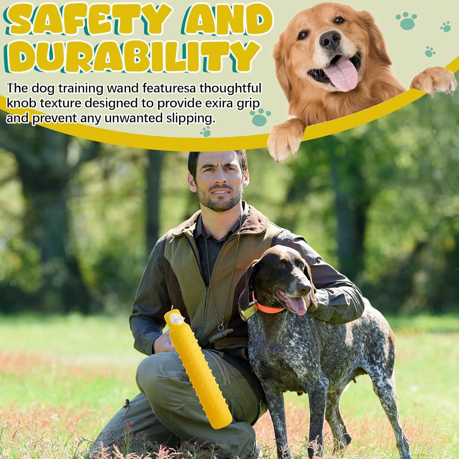 4 Pcs Dog Float Bumper Toy Training Bumper, 11 x 2 Inch Puppy Retriever Dummy Lightweight for Float on The Water Pool Fetch for Small, Medium, Large Dogs(Yellow)