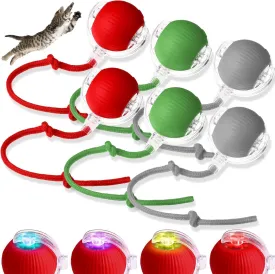 6 Pack Interactive Cat Ball Toy 360 Automatic New Interactive Rolling Ball 2025 Rechargeable for Indoor Cat Dog Exercise Electric Self Rolling Toy for Large and Small Puppy Kitten