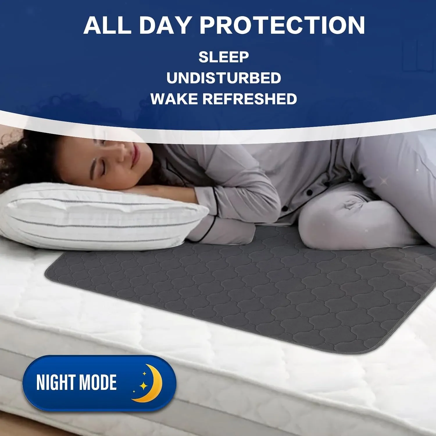 Alsunny Waterproof Pad for Bed 36x36 Inch (4pack),Bed Protectors for Incontinence ,Chuck Pads Washable,Waterproof Pad Washable Underpads for Adults,Bed Wetting Pads for Adult,Kids,Toddlers,Pet, Gray