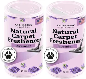 Aromasong Carpet Deodorizer Powder- 2-Pack -100% Natural Lavender Carpet Freshener - Safe For Pets - Carpet Powder For Vacuuming - Effective Pet Odor Eliminator For Strong Odor & Pet Urine - 13 Oz.