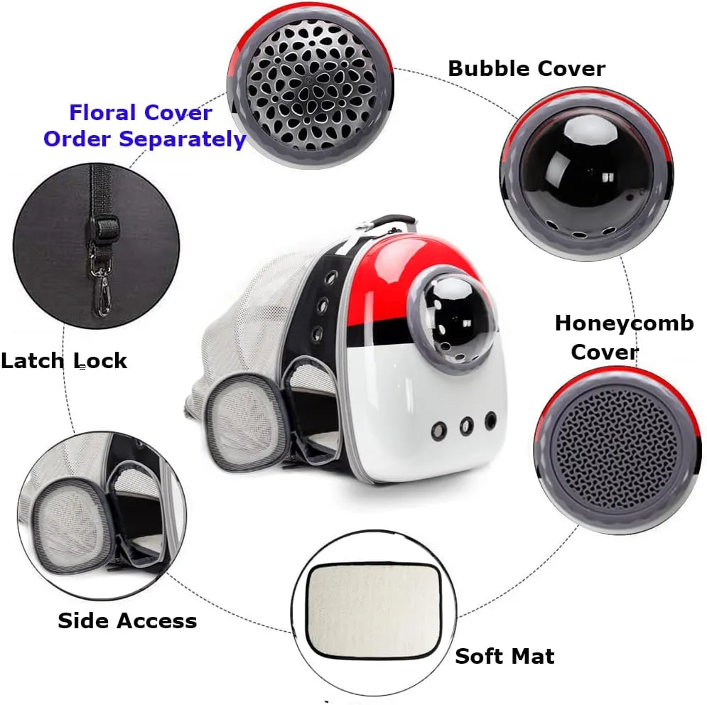 Back Expandable Cat Backpack Carrier, Fit up to 12 lbs, Hard Shell Window Pet Carrier Backpack for Cat and Small Puppy