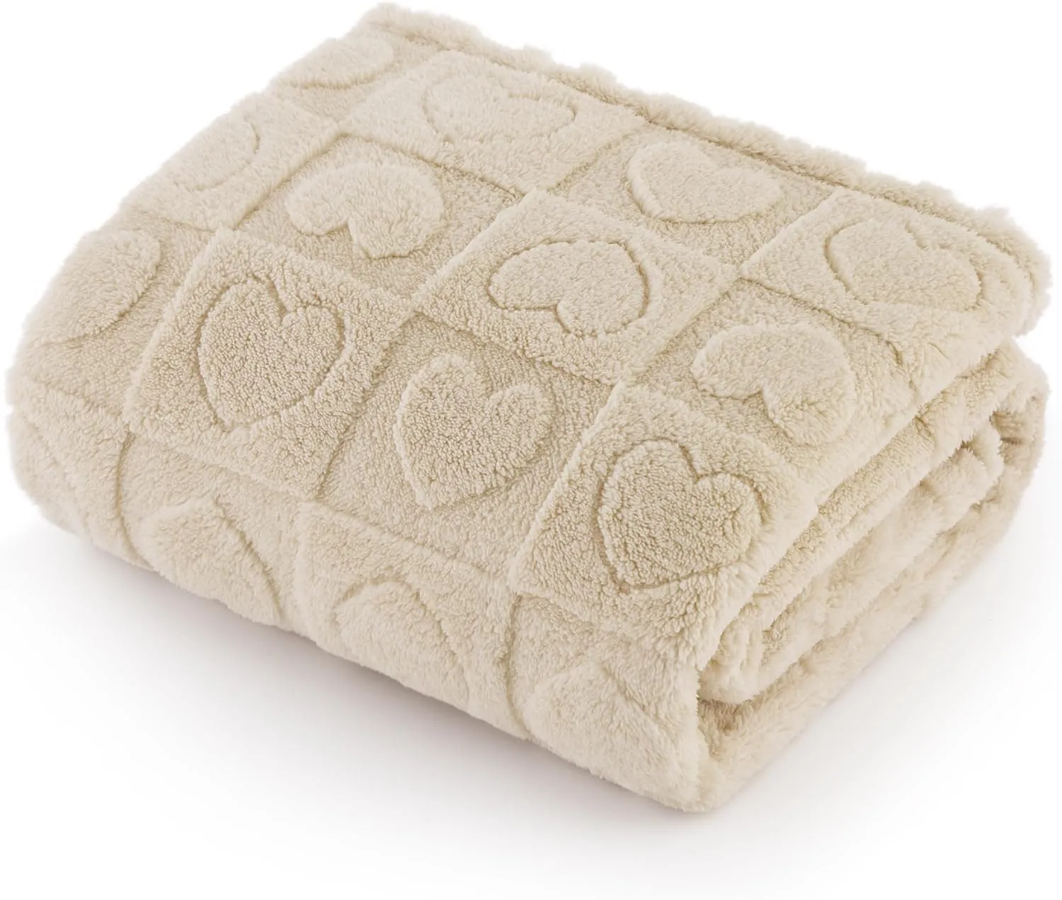 Bedsure Dog Blankets for Small Dogs Washable - Fluffy Fuzzy Cat Puppy Blanket with Premium 300GSM Coral Fleece Soft for Pet Kitten Doggy, White, 25x35IN