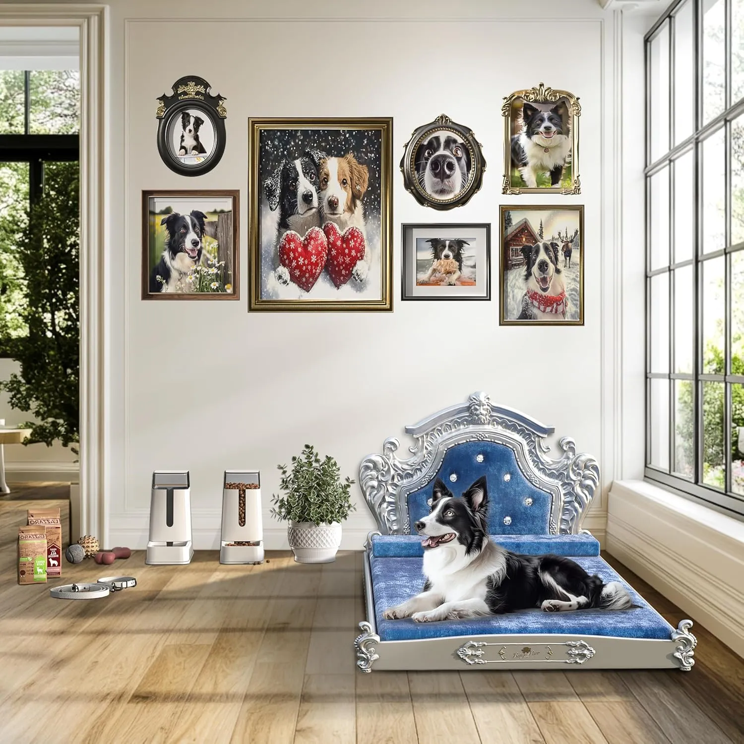BingoPaw Large Dog Sofa: Modern Tufted Jumbo Couch Bed - Velvet Pet Giant Snuggle Lounger Memory Foam with Washable Cover for Large Breed Dogs