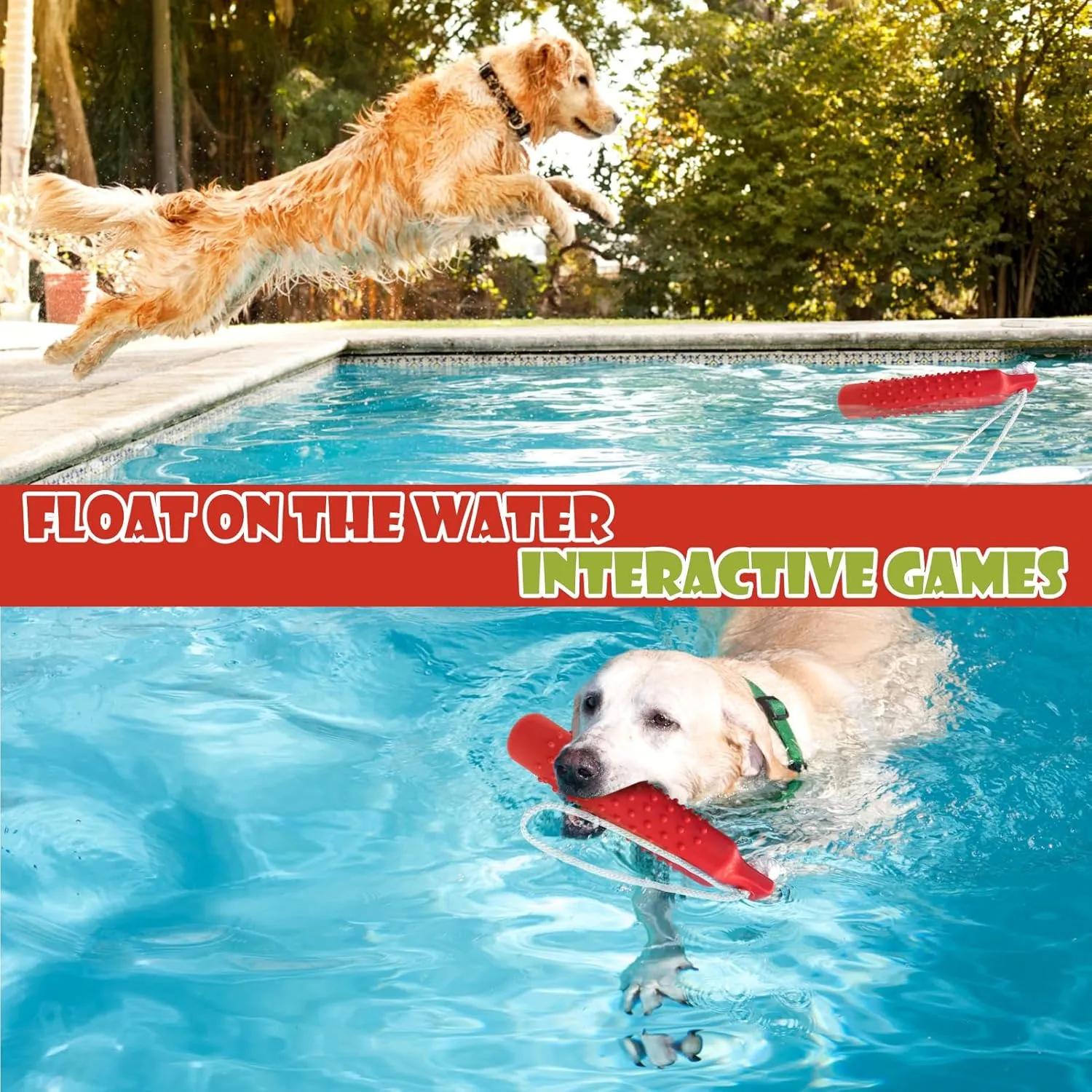 BINGPET Dog Float Bumper Toy,10.8 Inch Large Training Dummy Retrieving Bumpers Summer Pool Toy Tug Game for Large XL Dogs Retriever