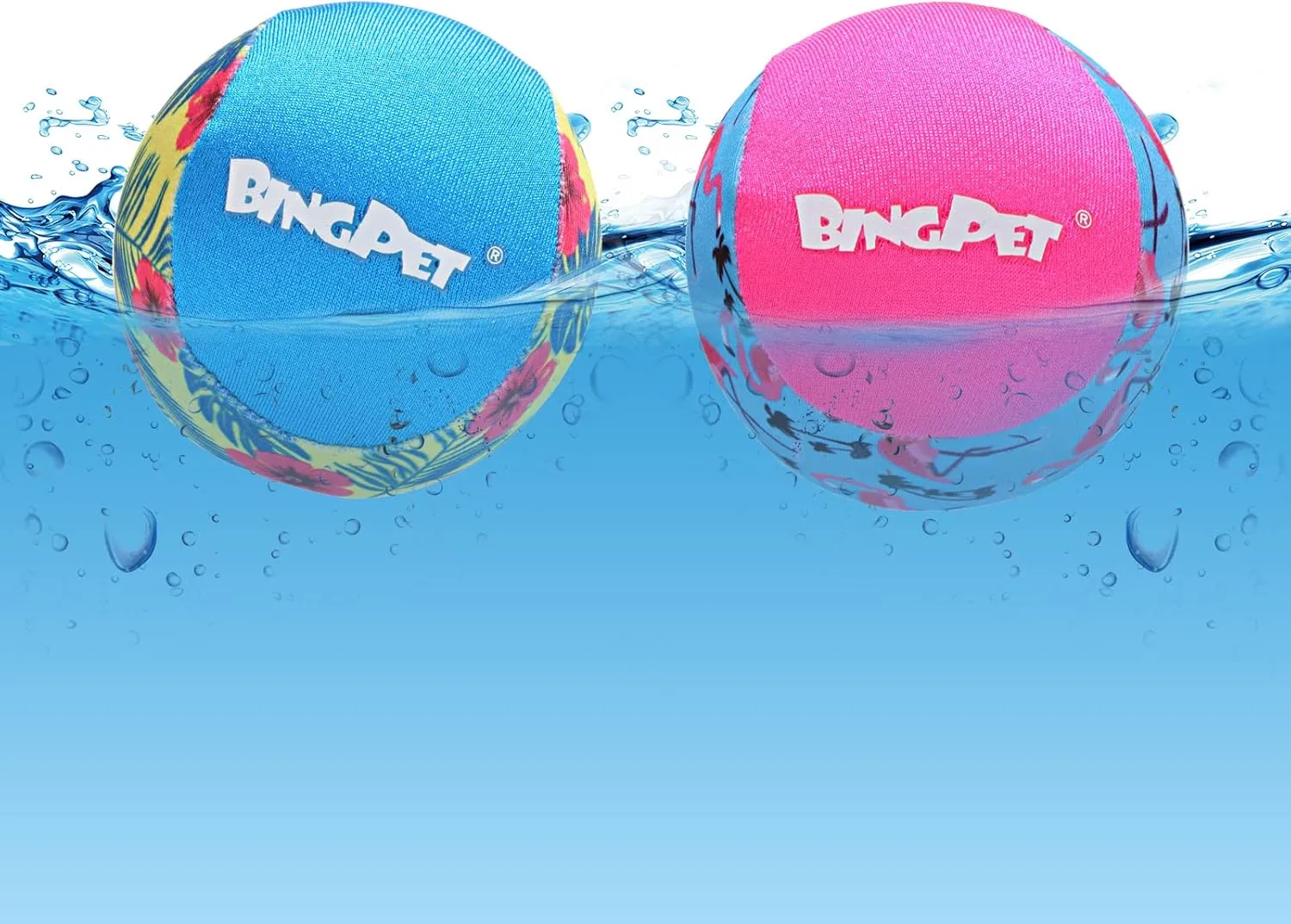 BINGPET Dog Pool Toy Floating Balls, 2 Pcs Dog Water Ball for Summer Swimming Bouncing Ball Pool Toys, Interactive Soft Dog Chew Balls for Small and Medium Dogs