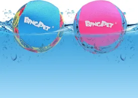 BINGPET Dog Pool Toy Floating Balls, 2 Pcs Dog Water Ball for Summer Swimming Bouncing Ball Pool Toys, Interactive Soft Dog Chew Balls for Small and Medium Dogs