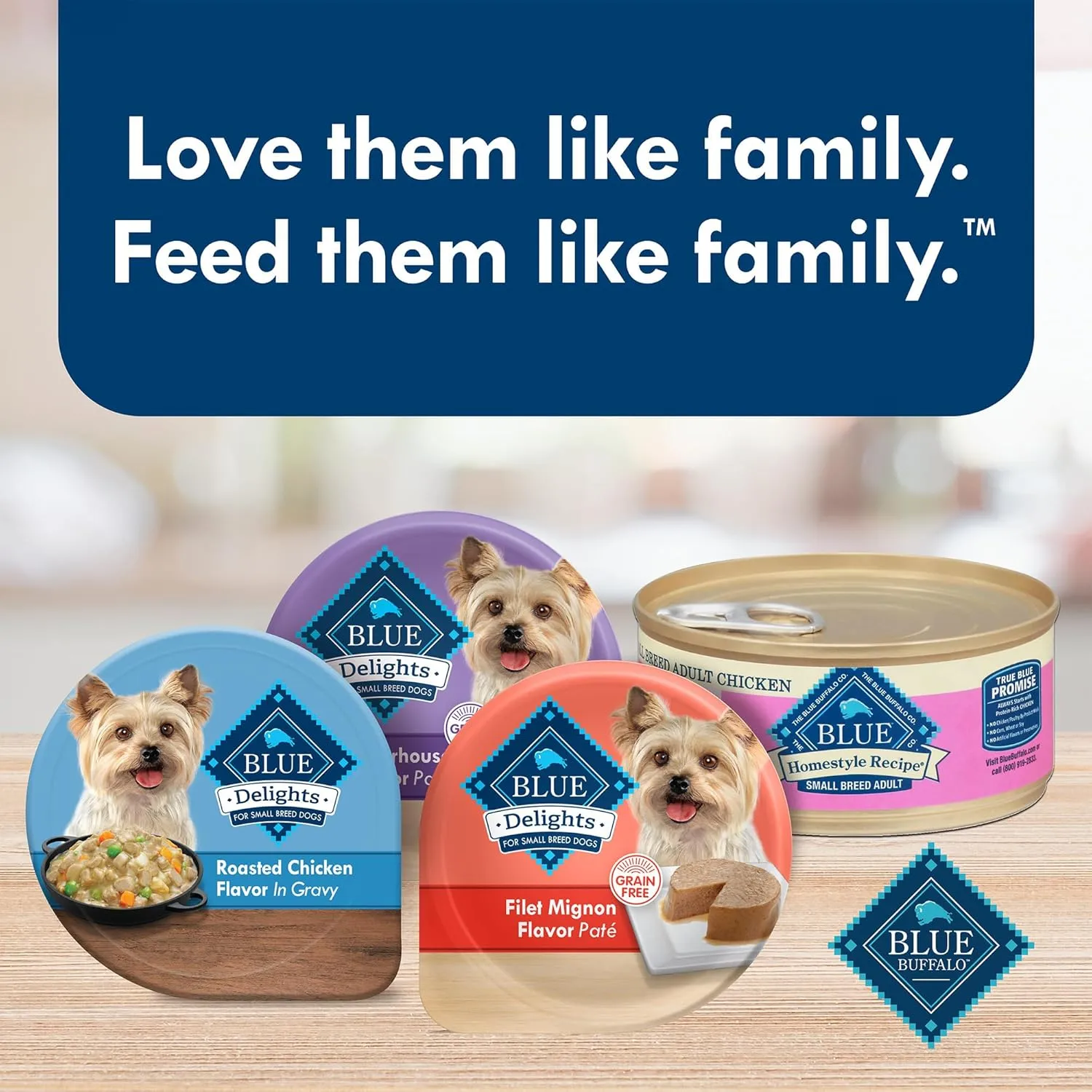 Blue Buffalo Delights Natural Adult Small Breed Wet Dog Food Variety Pack, Made with Natural Ingredients, Filet Mignon Flavor Pat & Porterhouse Flavor Pat, 3.5-oz. Cups (12 Count, 6 of Each)