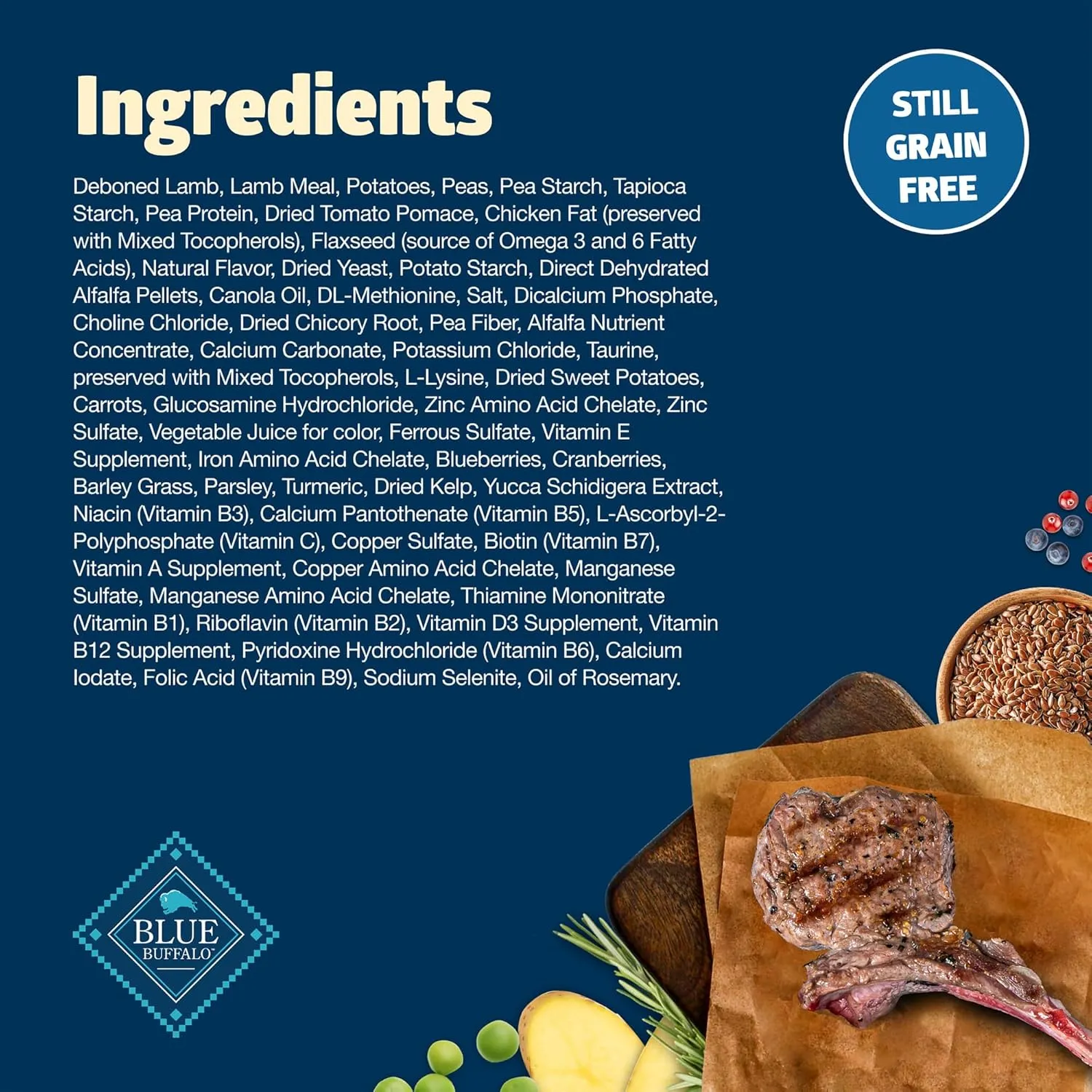 Blue Buffalo Freedom Grain-Free Dry Dog Food, Complete & Balanced Nutrition for Adult Dogs, Made in the USA With Natural Ingredients, Lamb & Potatoes, 24-lb Bag