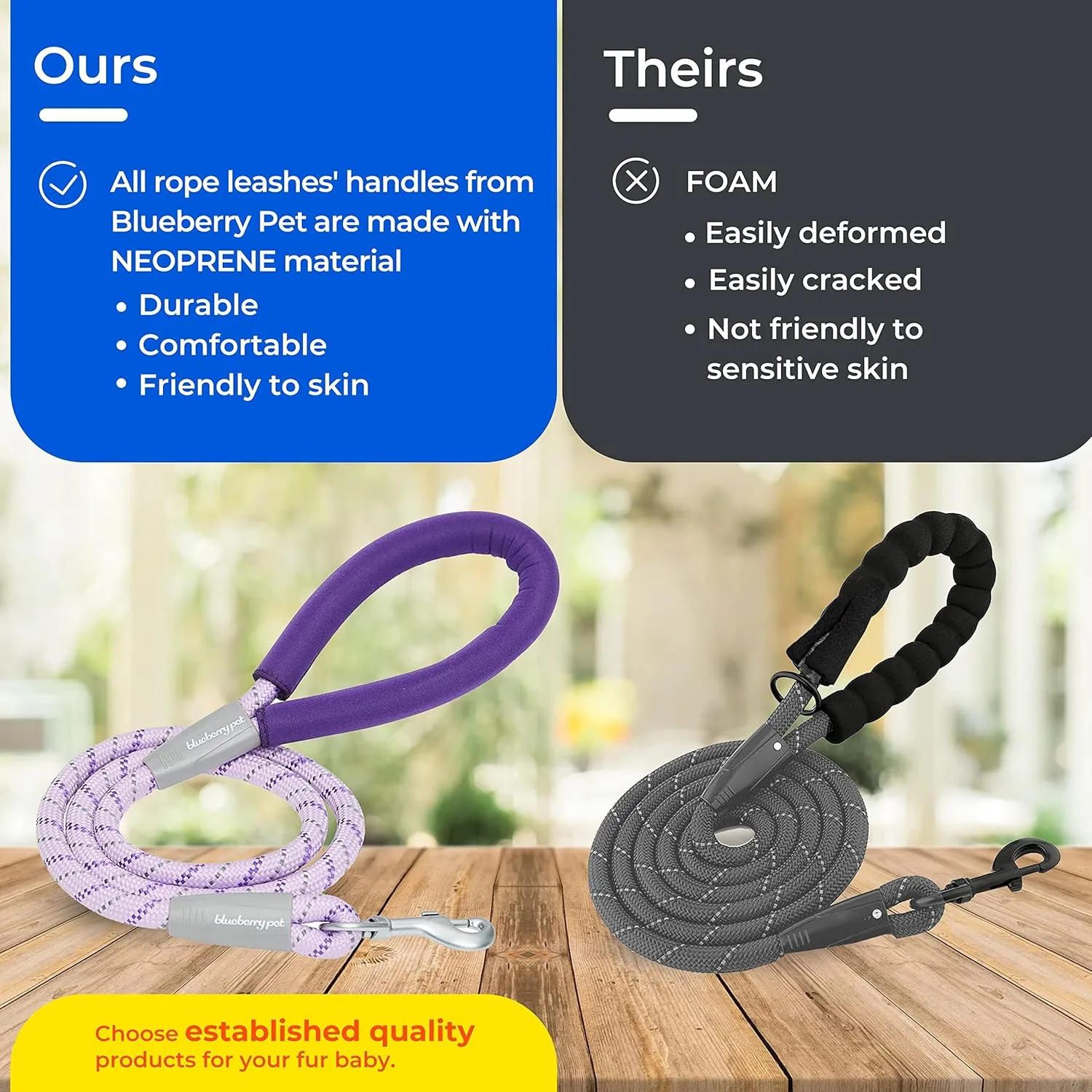 Blueberry Pet Dog Leash with Training Set Comfy Neoprene Handle, Pink-Tone, 6 Ft, Puppy Essentials, Dog Leashes for Large Dogs Heavy Duty, Strong Rope Dog Leash, Rope Leash, Durable Hardware