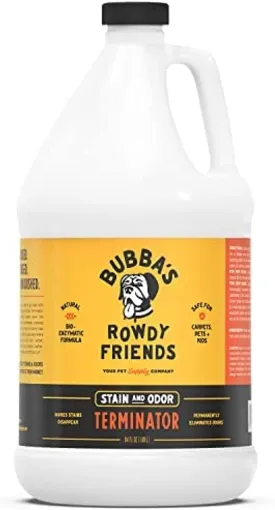 BUBBAS Super Strength Enzyme Cleaner - Pet Odor Eliminator - Carpet Stain Remover - Remove Dog & Cat Urine Odor from Mattress, Sofa, Rug, Laundry, Hardwood Floors and more. Puppy Training Supplies