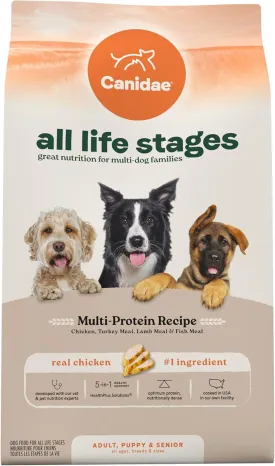 Canidae All Life Stages Multi-Protein Recipe with Chicken, Turkey, Lamb, and Fish  High Protein Premium Dry Dog Food for All Ages, Breeds, and Sizes 40 lbs.