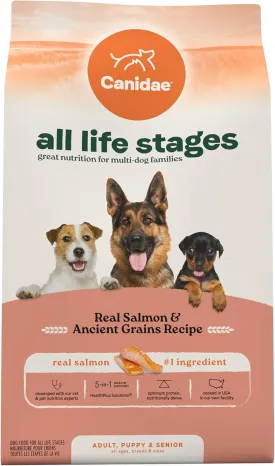 Canidae All Life Stages Real Salmon & Ancient Grains Recipe  High Protein Premium Dry Dog Food for All Ages, Breeds, and Sizes 27 lbs.