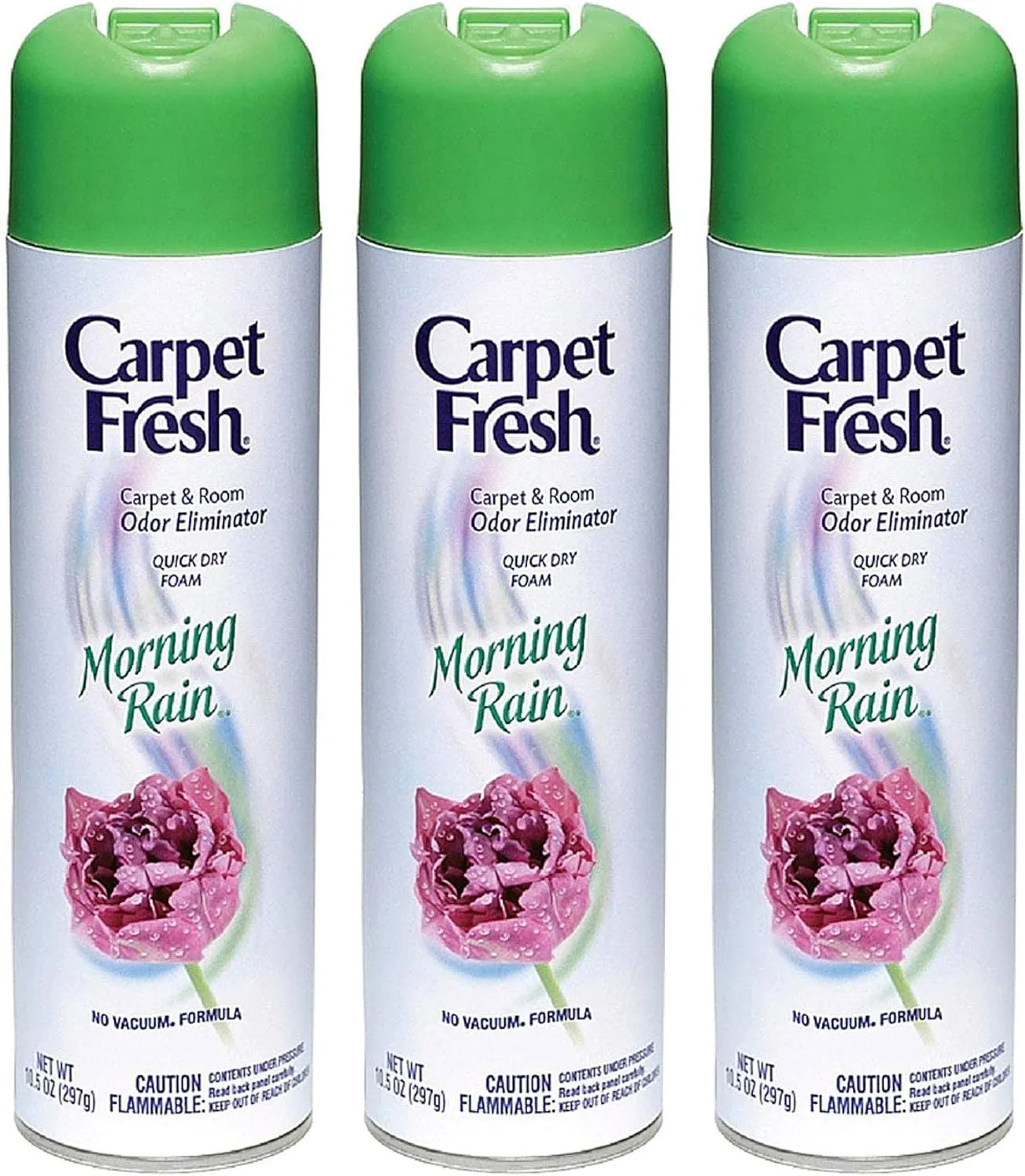 Carpet Fresh No Vacuum Freshener and Deodorizer Spray, Morning Rain (3 Pack)