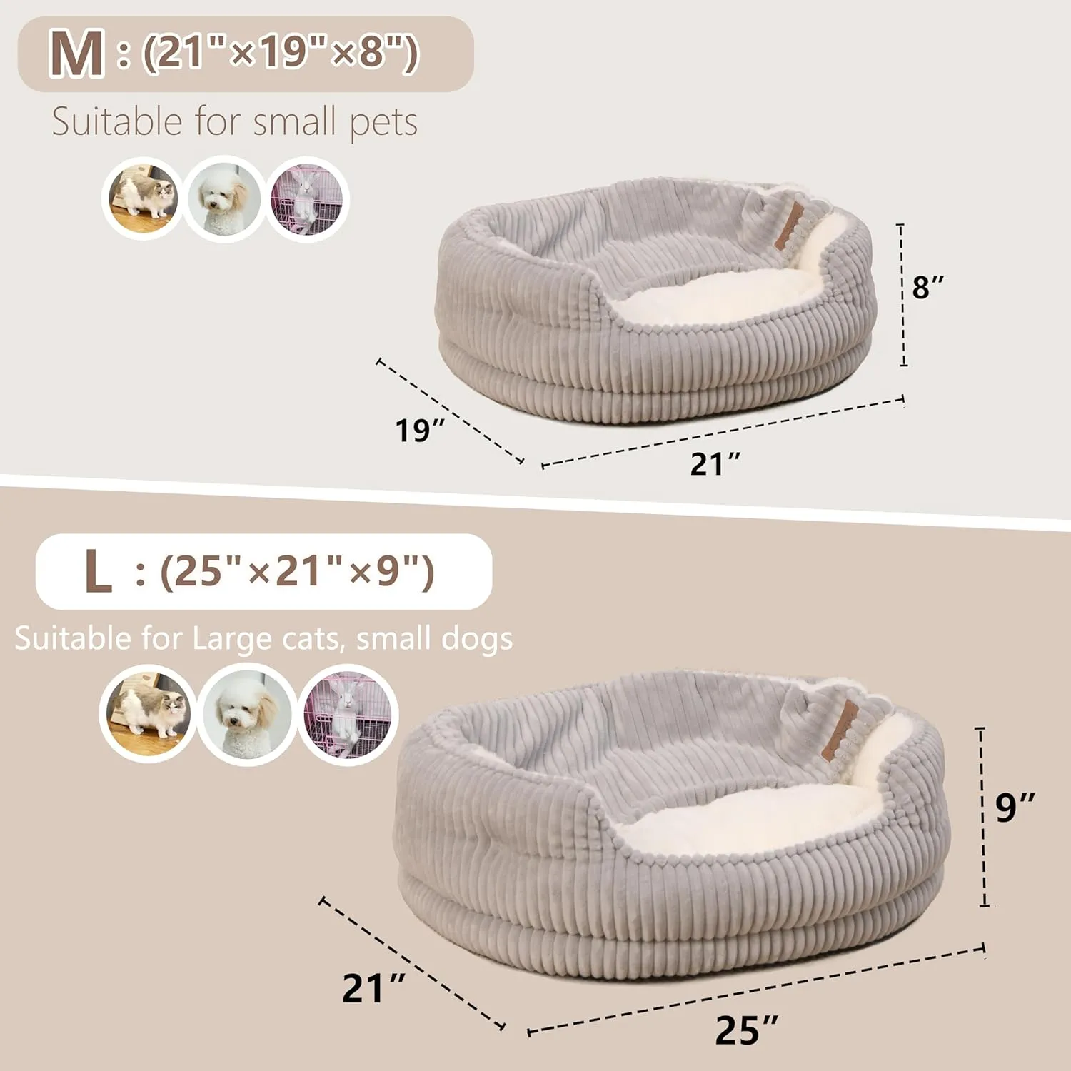 Cat Beds for Indoor Cats,with Soft Hooded Blanket.Comfortable Cute cat Bed,Removable Inner pad Washable with Non-Slip Bottom,Cozy KittenSmall Dog Bed (Grey)