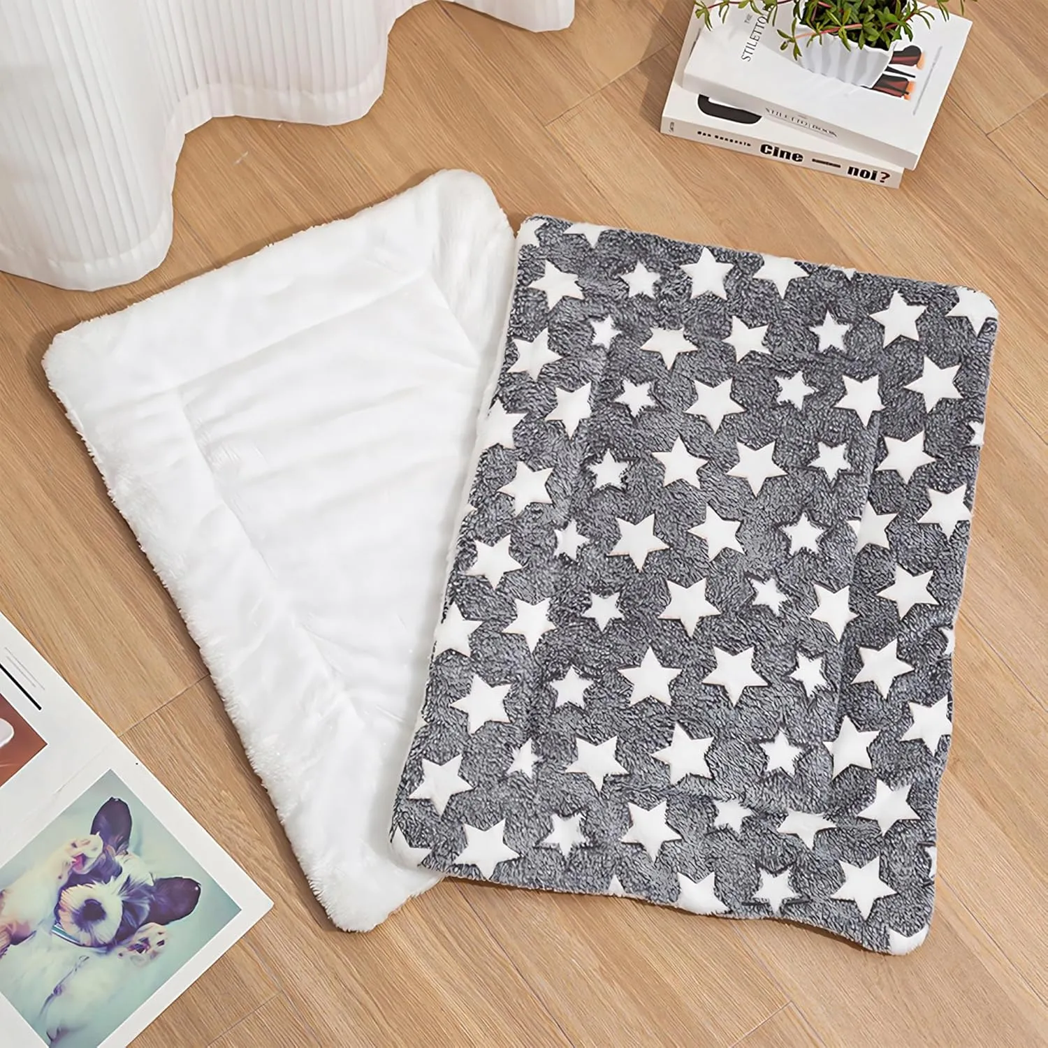 Cat Beds for Outdoor Cats:Flannel Cat Blanket for Indoor Cats,Self Warming Mat Soft and Comfortable,Crate Pads for Small Dog for Sleeping,Machine Washable (C, 13" x 18")