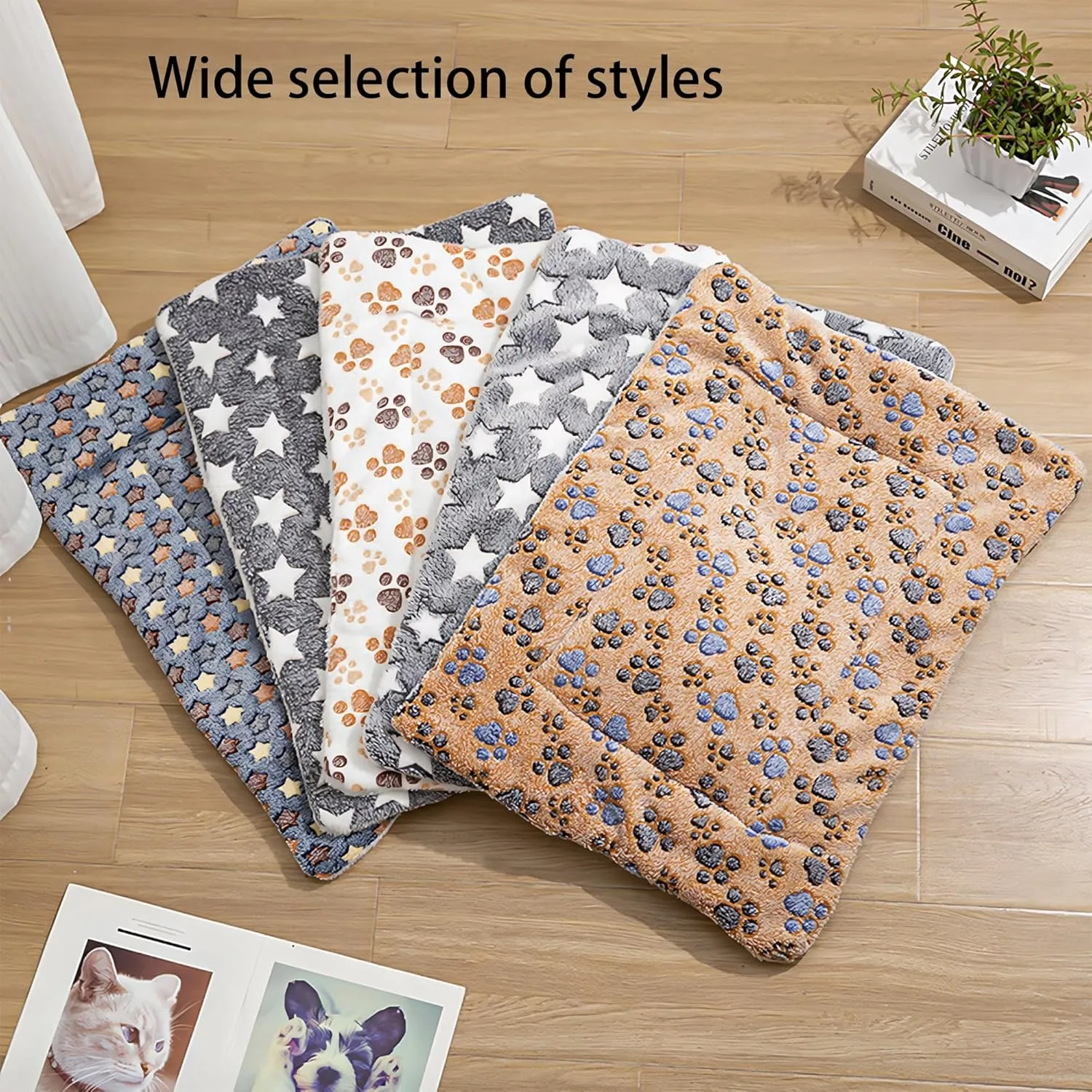 Cat Beds for Outdoor Cats:Flannel Cat Blanket for Indoor Cats,Self Warming Mat Soft and Comfortable,Crate Pads for Small Dog for Sleeping,Machine Washable (C, 13" x 18")