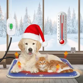 Cat Dog Heat Heating Pad, 18x18 in, Nylon, Waterproof, Chew Resistant Cord, Auto Constant Temperature, Pet Bed Mat