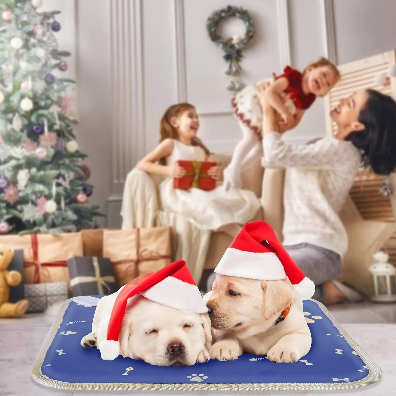 Cat Dog Heat Heating Pad, 18x18 in, Nylon, Waterproof, Chew Resistant Cord, Auto Constant Temperature, Pet Bed Mat