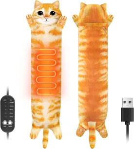Cat Heating Pad for Period Cramps Menstrual Pain Relief, Portable Electric Heat Pads USB Powered, Cute Stuff Stuffed Animals Funny Gifts for Women Teen Girls Kids Cat Lovers Birthday Easter Christmas