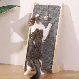 Cat Scratcher Ramp, L Shaped Scratchers for Indoor Cats, Sisal Scratch Pad Furniture Protector, Scratching Board With Ball Toy