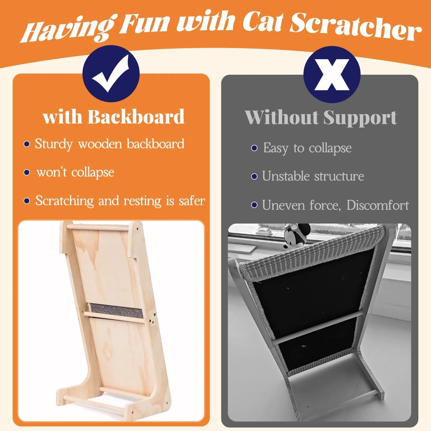 Cat Scratcher Ramp, L Shaped Scratchers for Indoor Cats, Sisal Scratch Pad Furniture Protector, Scratching Board With Ball Toy