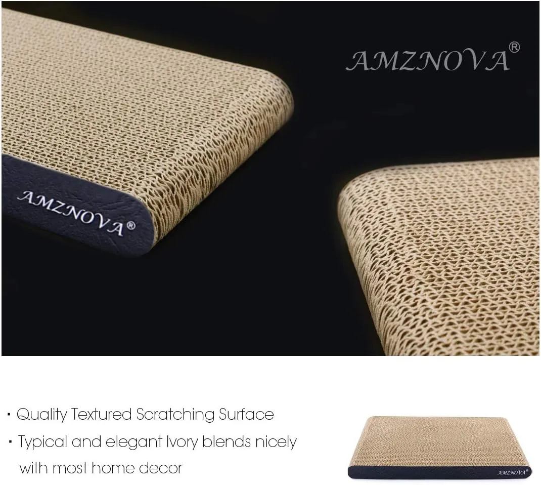 Cat Scratching Pad, Cat Scratcher Cardboard, Scratch Lounge with Catnip, Wide, Textured Black(Upgraded)