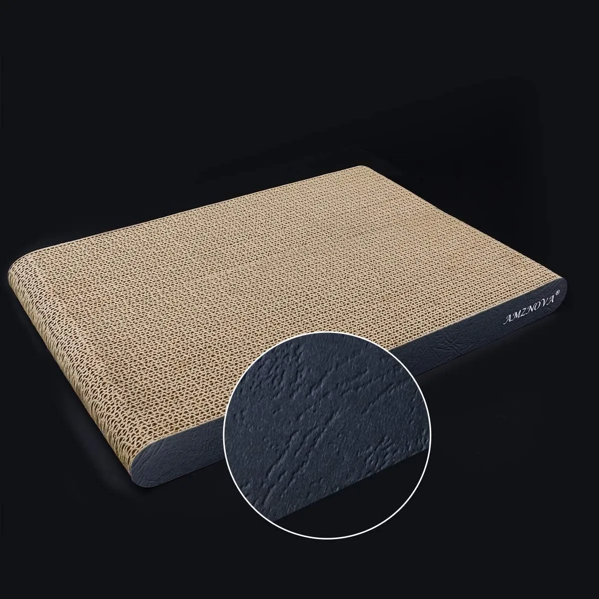 Cat Scratching Pad, Cat Scratcher Cardboard, Scratch Lounge with Catnip, Wide, Textured Black(Upgraded)