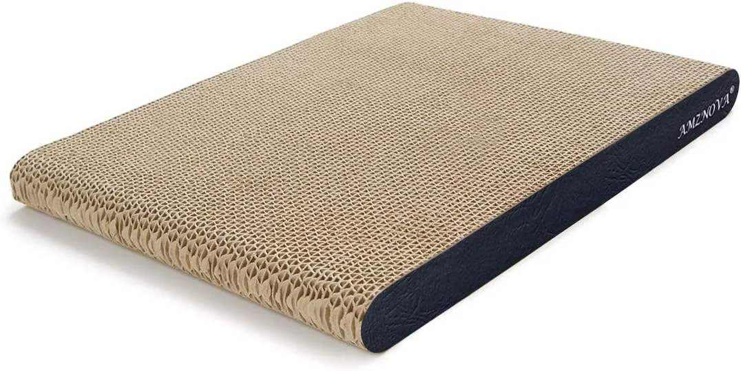 Cat Scratching Pad, Cat Scratcher Cardboard, Scratch Lounge with Catnip, Wide, Textured Black(Upgraded)