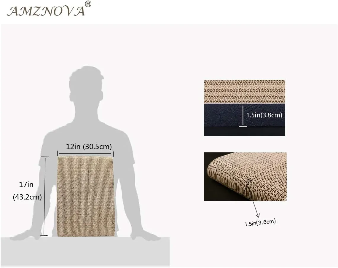 Cat Scratching Pad, Cat Scratcher Cardboard, Scratch Lounge with Catnip, Wide, Textured Black(Upgraded)