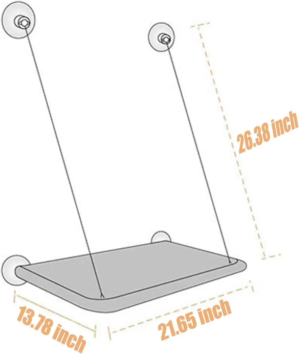 Cat Window Hammock Window Perch, Cat Bed, Animal Safety Shelves Space Saving (Khaki, All Seasons)