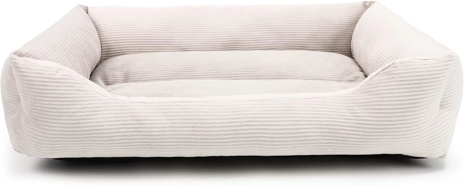 Corduroy Dog Bed Pet Bed for Medium Small Large Dogs Calming Soft Cat Bed with Recyclable Bottom Comfortable and Safety for Pet,Multiple,25 * 20 * 8