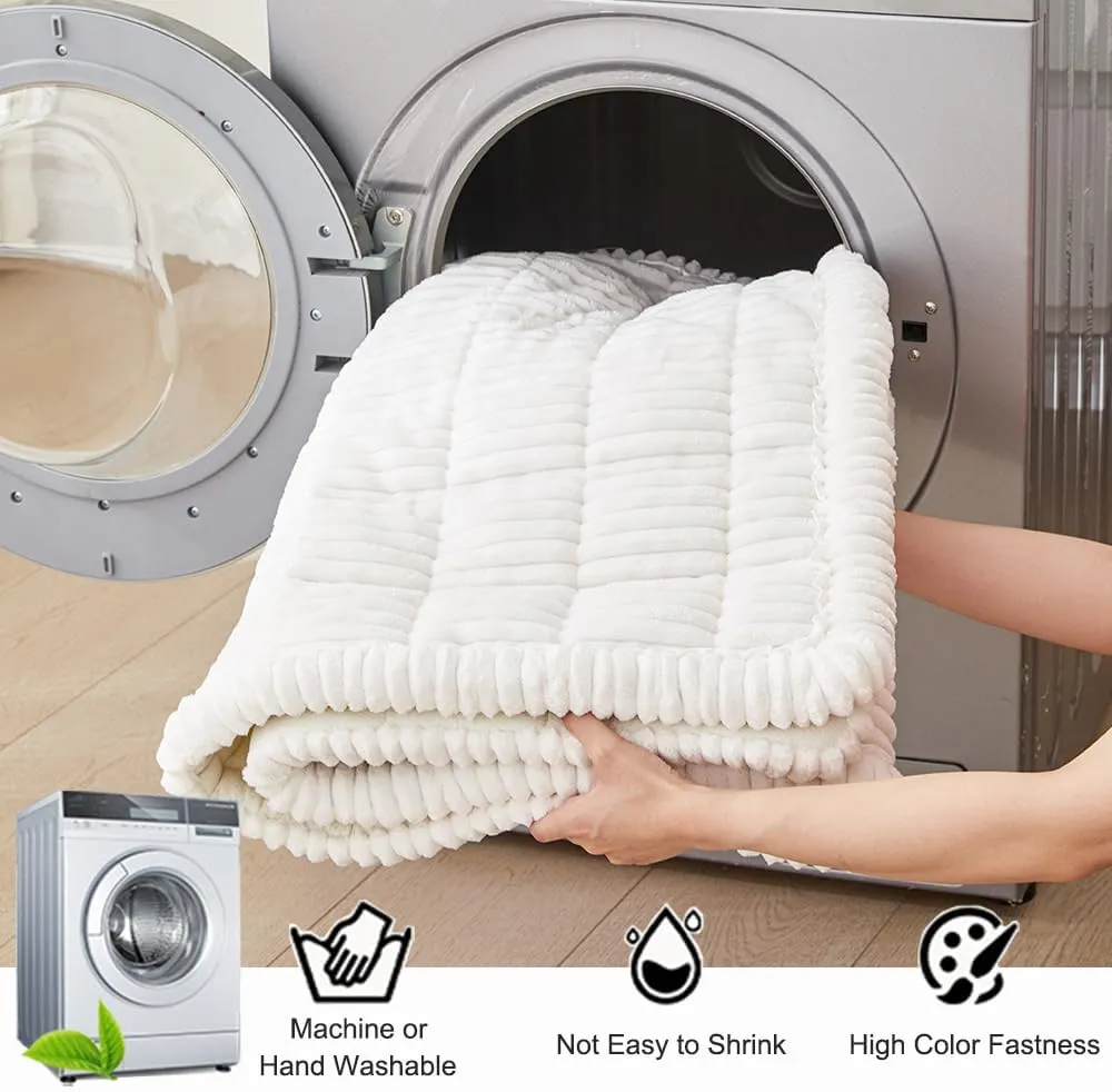 Couch Cover for Dogs Washable, Fuzzy Pet Couch Covers for 3 Cushion Sofa Pet Friendly, Non Slip Sofa Cover (White, 27.6" x 82.7")