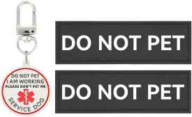 Do Not Pet Patch 2 Pcs Service Id Dog Tag Do Not Pet Tag, Easily Attach to Collar, Harness, Vest (Small-1.18 x 4.33)