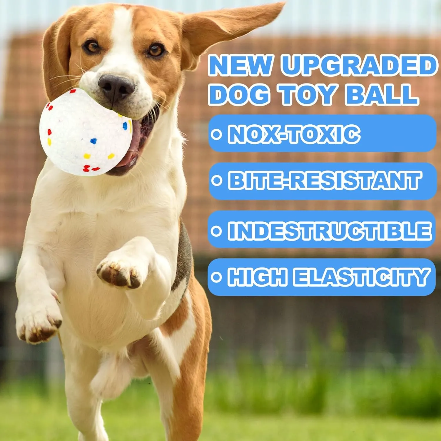 Dog Balls Dog Toys for Aggressive Chewers 4pack Indestructible Tennis Balls for Dogs, Durable Chew Toy Water Toy Fetch Ball for Large Medium Small Dog and Puppies (2.5 Inch)