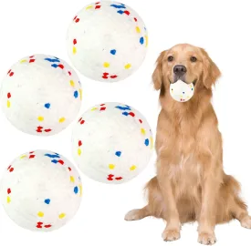 Dog Balls Dog Toys for Aggressive Chewers 4pack Indestructible Tennis Balls for Dogs, Durable Chew Toy Water Toy Fetch Ball for Large Medium Small Dog and Puppies (2.5 Inch)
