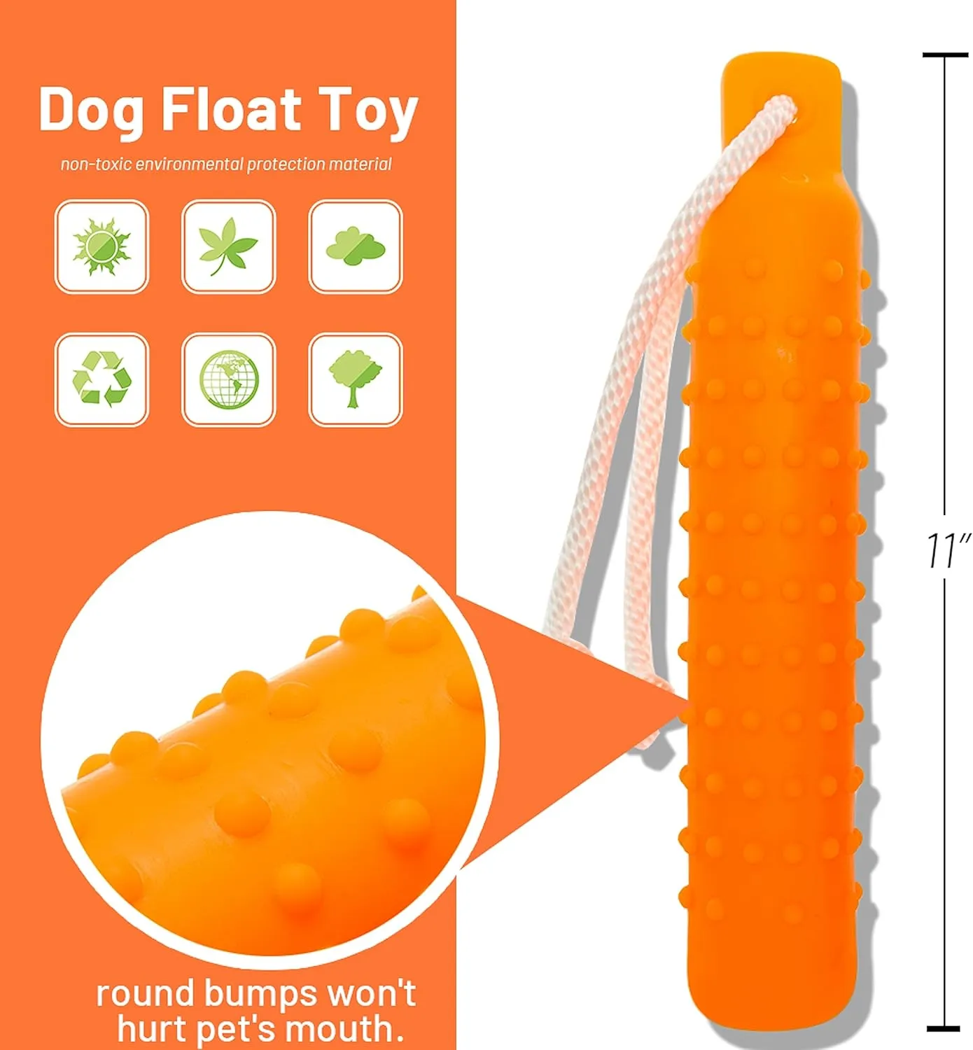 Dog Float Toy - Interactive Training Bumper & Fetching Retrieving Dog Water Toys Dummy Outdoor - Lightweight for Float on The Water Pool Fetch Rope Dog Toys for Small, Medium, Large Dogs
