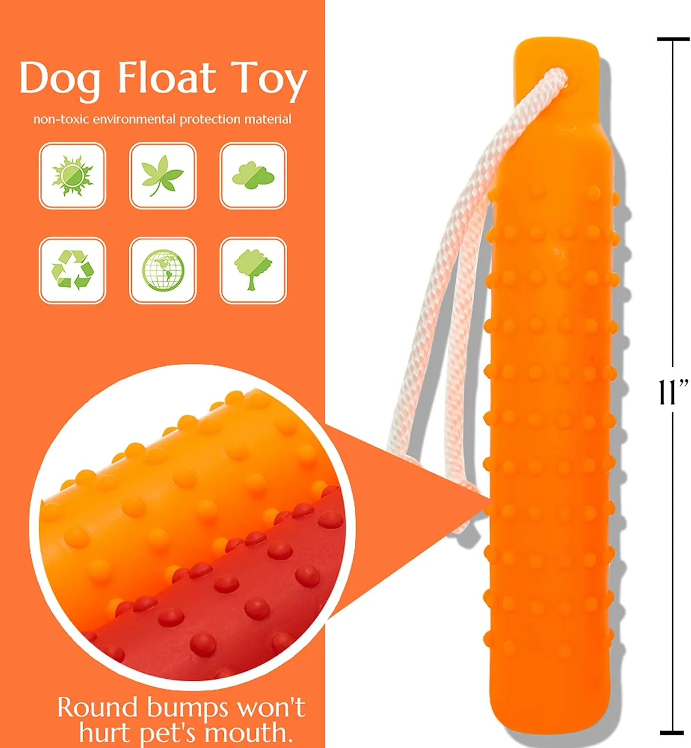 Dog Float Toy - Interactive Training Bumper & Fetching Retrieving Dog Water Toys Dummy Outdoor - Lightweight for Float on The Water Pool Fetch Rope Dog Toys for Small, Medium, Large Dogs