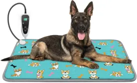 Dog Heating Pad 34x21in Waterproof Pet Heating Pad for Dogs Smart Thermostat Switch, Whelping Supplies Heated Dog Bed,Adding Wire Rope Wires Puppy Heating Pad Mat-Whelping Box for Dogs-Blue