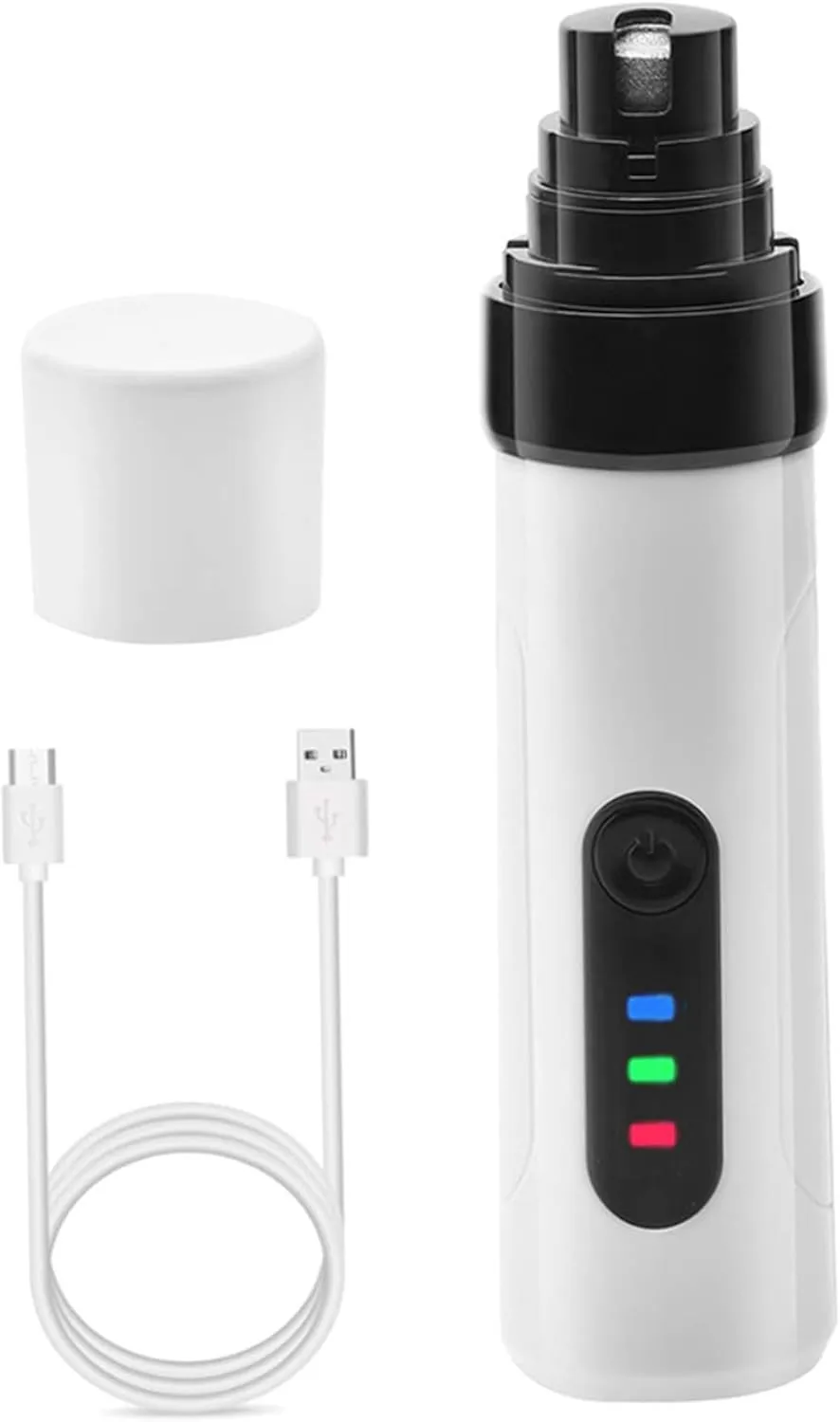Dog Nail Trimmers, 2-Mode Automatic Low Voice Dog Nail Grinder with 3 Ports, USB Rechargeable Dog Nail Clipper for Pet Nail Trimming