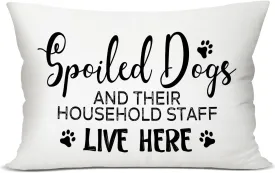 Dog Throw Pillow Covers 12 x 20, Dog Lover Gifts for Pet Owner Women Men Dog Mom Gifts, Dog House Decor Reserved for The Dog Pillow Cover for Sofa Bedroom Decorative Pillow Cases -44