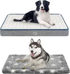 EMPSIGN Reversible Cool and Warm Dog Bed for 36in Crate, Pet Beds with Washable and Removable Cover, Dog Crate Bed Sleeping Mats, Grey