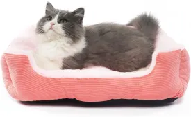 Extra Small Dog Bed for 3-5 Pound Dog Washable Cute Pink Cat Bed for Indoor Cats 18x14x5 Orthopedic Supportive Pet Sofa Bed with Sides
