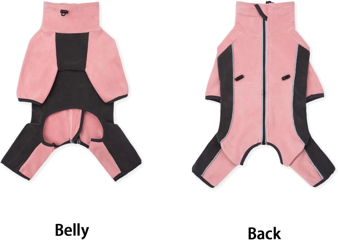 Fleece Coat for Small Medium Dogs, Pullover Pajamas Jumpsuit Bodysuit With Legs, Pet Windproof Warm Cold Weather Jacket Full Body Vest Cozy Snowsuit Apparel Outfit Clothes