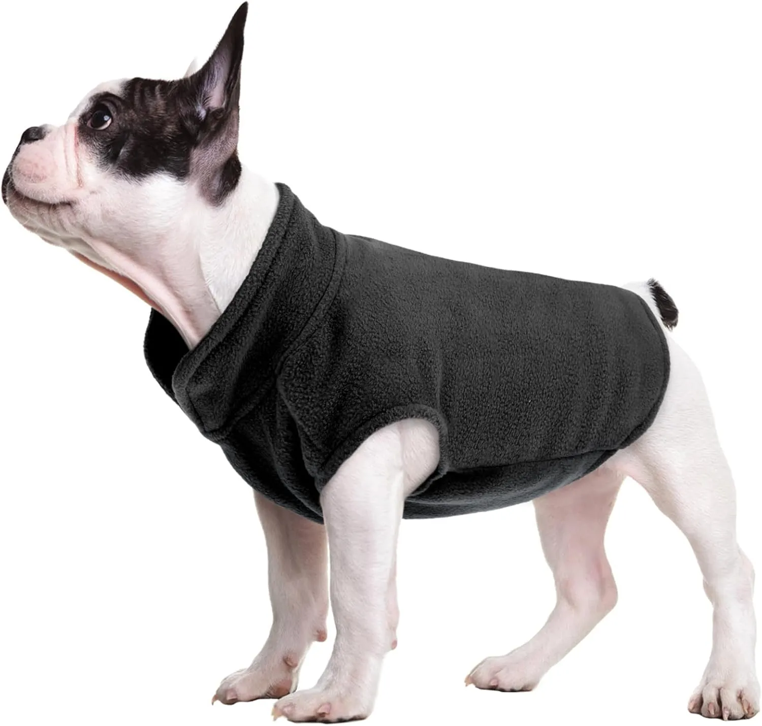 FUAMEY Dog Fleece Vest Puppy Warm Sweatshirt Stretchy Sweater Pullover Turtleneck Coat Winter Jacket with Leash Hole, Dachshund Yorkie Clothes Small Medium Large Dogs Black