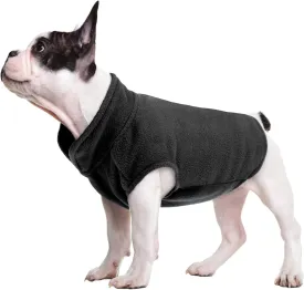 FUAMEY Dog Fleece Vest Puppy Warm Sweatshirt Stretchy Sweater Pullover Turtleneck Coat Winter Jacket with Leash Hole, Dachshund Yorkie Clothes Small Medium Large Dogs Black