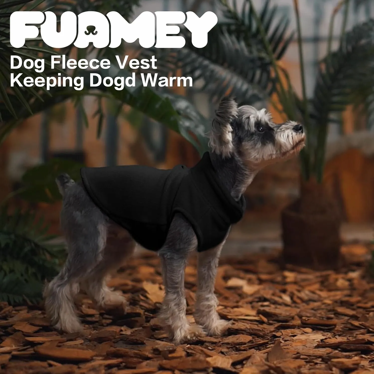 FUAMEY Dog Fleece Vest Puppy Warm Sweatshirt Stretchy Sweater Pullover Turtleneck Coat Winter Jacket with Leash Hole, Dachshund Yorkie Clothes Small Medium Large Dogs Black